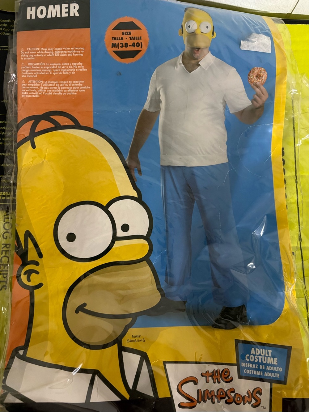 Homer Simpson Yellow Face Mask — The Simpsons Costume Accessory